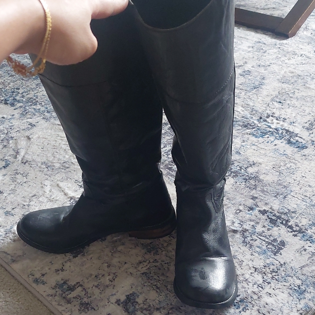 Mia Black Over-The-Knee Leather Boots